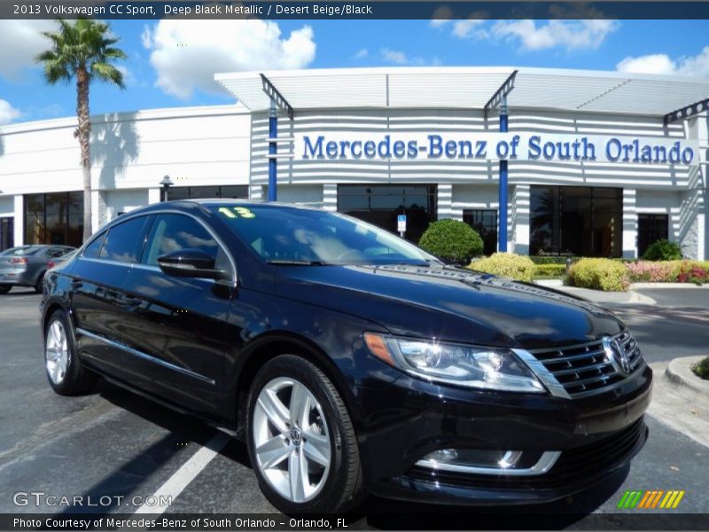 Deep Black Metallic / Desert Beige/Black 2013 Volkswagen CC Sport