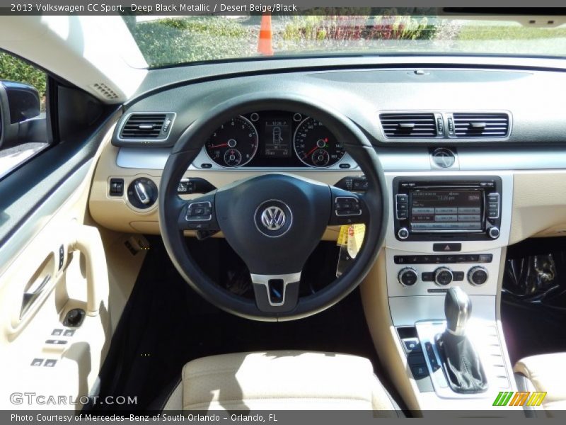 Deep Black Metallic / Desert Beige/Black 2013 Volkswagen CC Sport