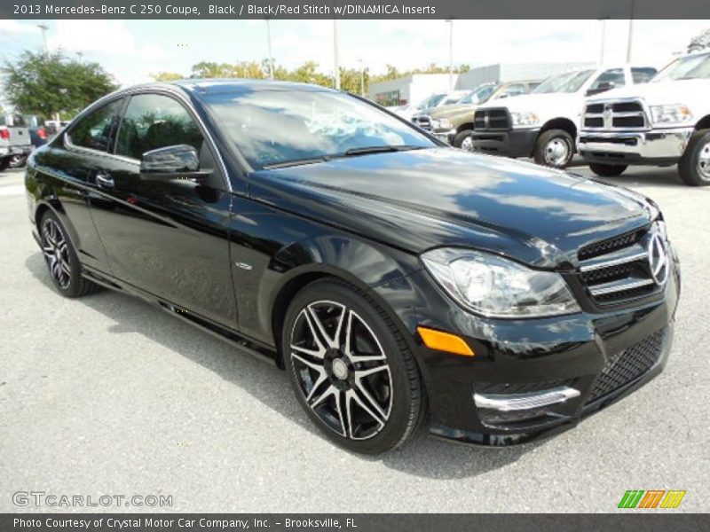 Black / Black/Red Stitch w/DINAMICA Inserts 2013 Mercedes-Benz C 250 Coupe