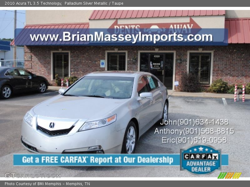 Palladium Silver Metallic / Taupe 2010 Acura TL 3.5 Technology
