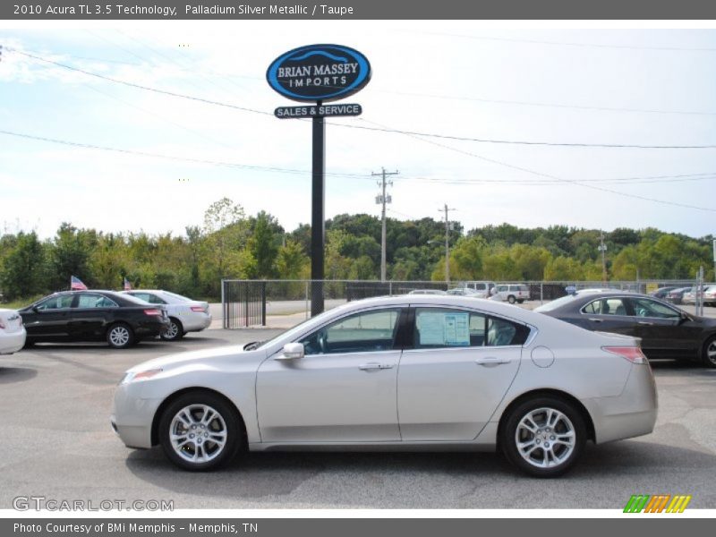 Palladium Silver Metallic / Taupe 2010 Acura TL 3.5 Technology