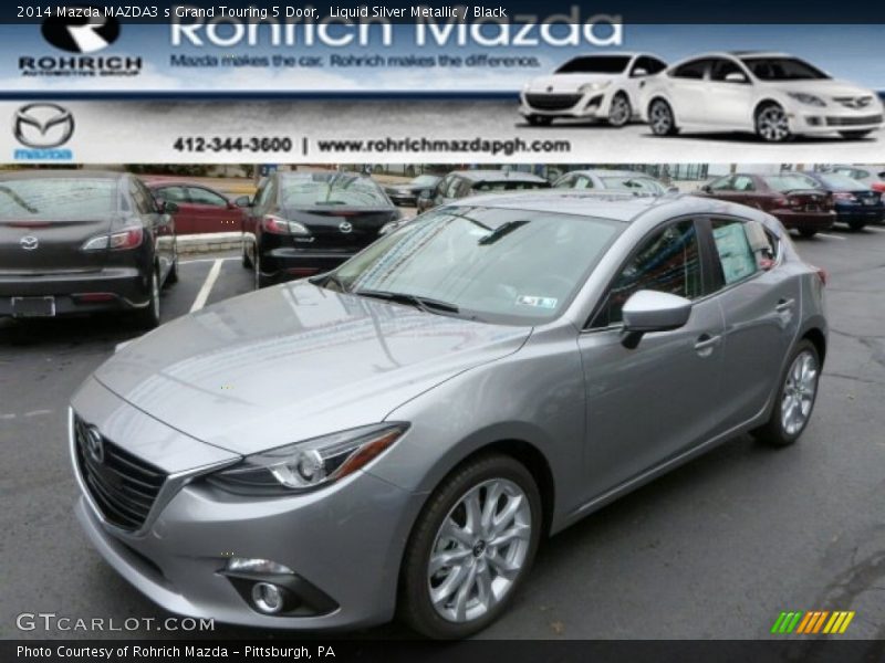 Liquid Silver Metallic / Black 2014 Mazda MAZDA3 s Grand Touring 5 Door