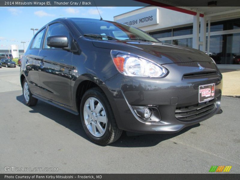 Thunder Gray / Black 2014 Mitsubishi Mirage ES