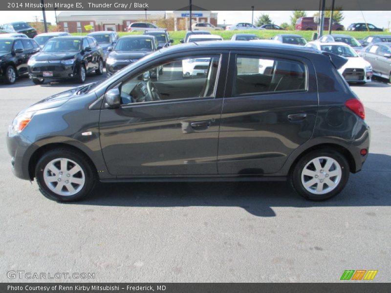 Thunder Gray / Black 2014 Mitsubishi Mirage ES