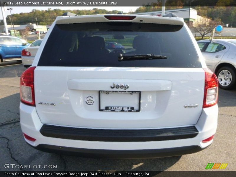 Bright White / Dark Slate Gray 2012 Jeep Compass Latitude 4x4