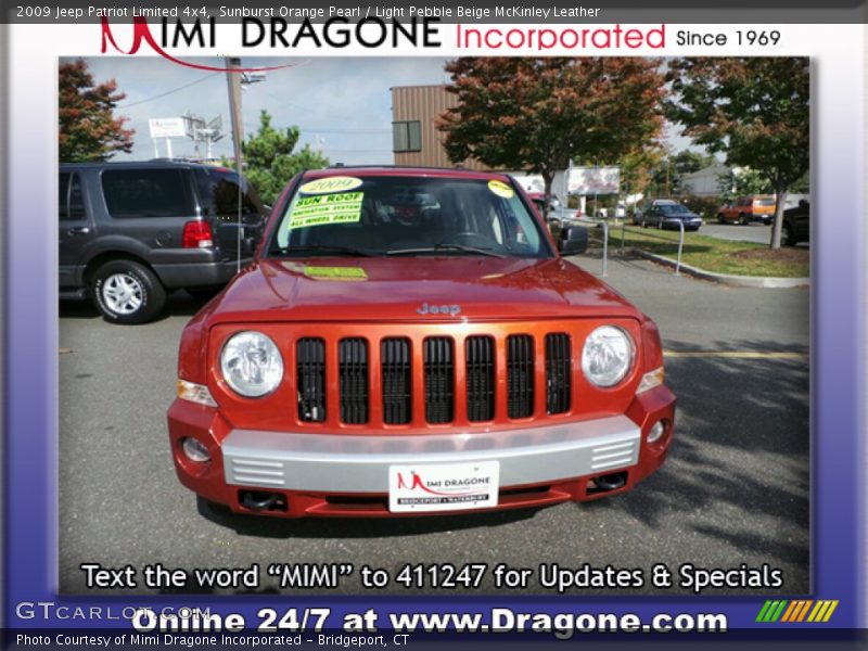 Sunburst Orange Pearl / Light Pebble Beige McKinley Leather 2009 Jeep Patriot Limited 4x4
