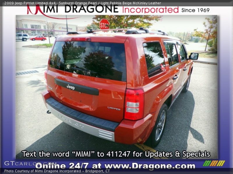 Sunburst Orange Pearl / Light Pebble Beige McKinley Leather 2009 Jeep Patriot Limited 4x4