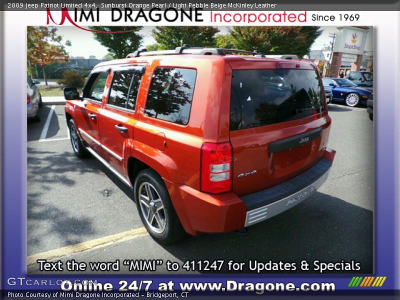 Sunburst Orange Pearl / Light Pebble Beige McKinley Leather 2009 Jeep Patriot Limited 4x4