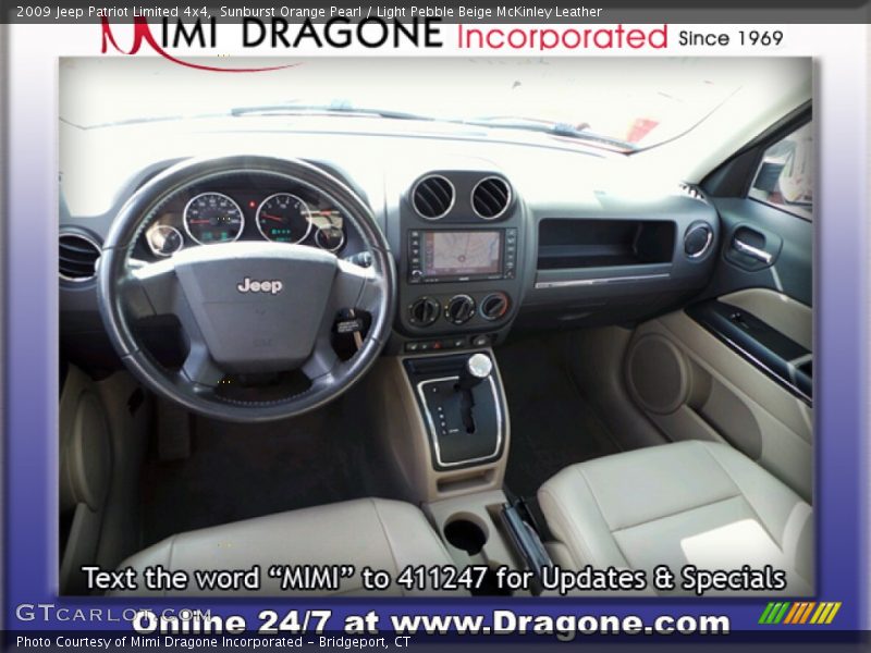 Sunburst Orange Pearl / Light Pebble Beige McKinley Leather 2009 Jeep Patriot Limited 4x4