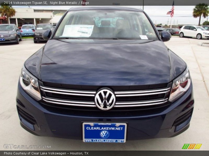 Night Blue Metallic / Beige 2014 Volkswagen Tiguan SE