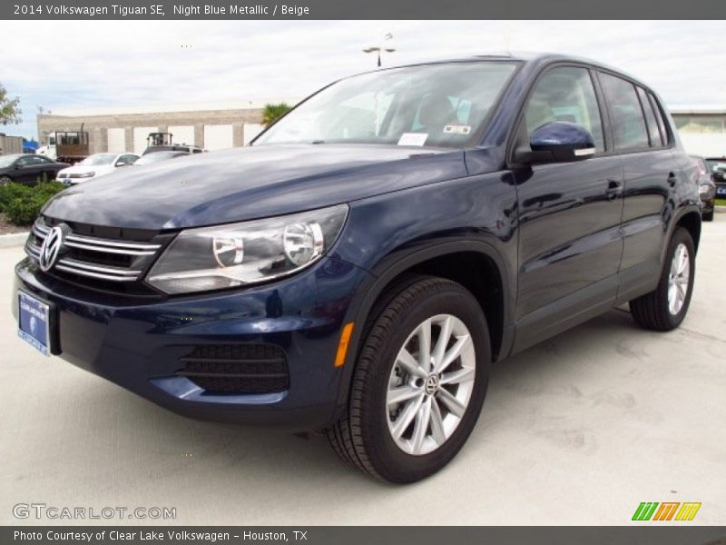 Night Blue Metallic / Beige 2014 Volkswagen Tiguan SE