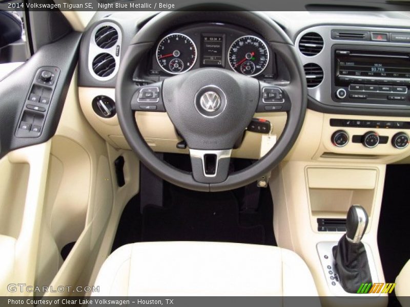 Night Blue Metallic / Beige 2014 Volkswagen Tiguan SE