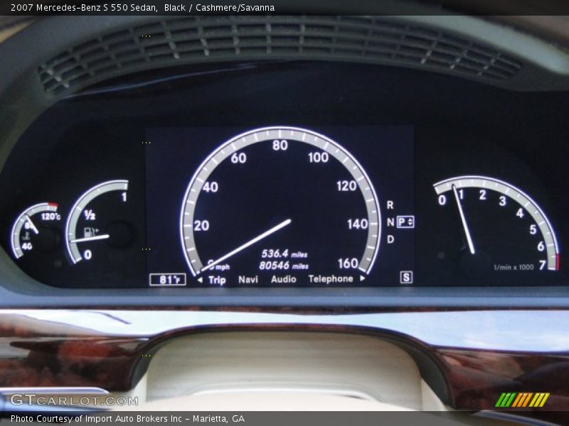 Black / Cashmere/Savanna 2007 Mercedes-Benz S 550 Sedan