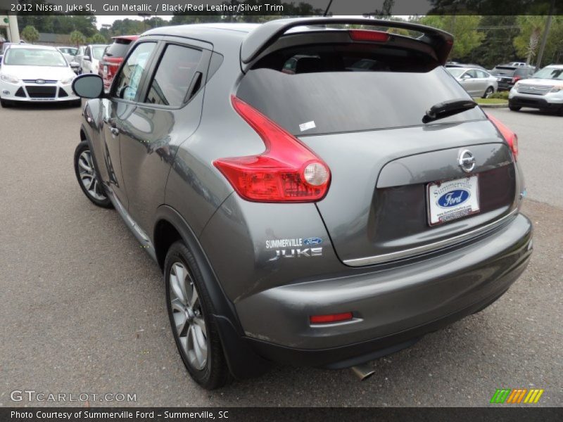 Gun Metallic / Black/Red Leather/Silver Trim 2012 Nissan Juke SL