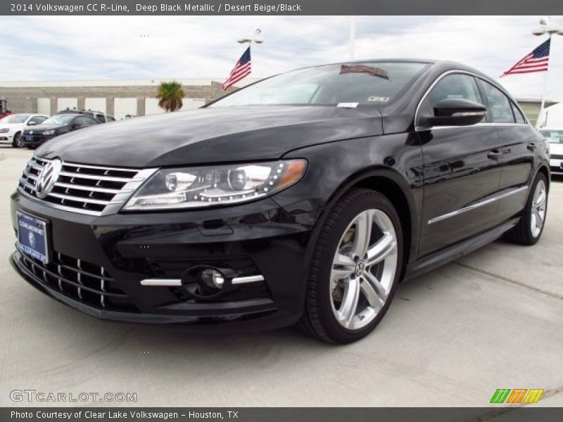 Deep Black Metallic / Desert Beige/Black 2014 Volkswagen CC R-Line
