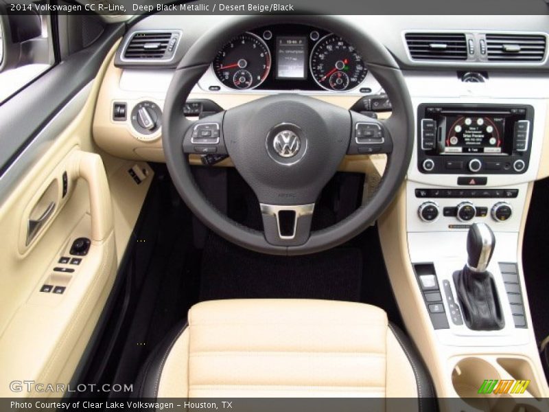 Deep Black Metallic / Desert Beige/Black 2014 Volkswagen CC R-Line