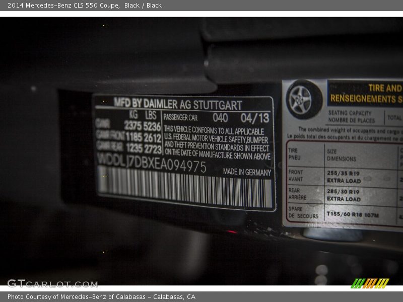 Black / Black 2014 Mercedes-Benz CLS 550 Coupe