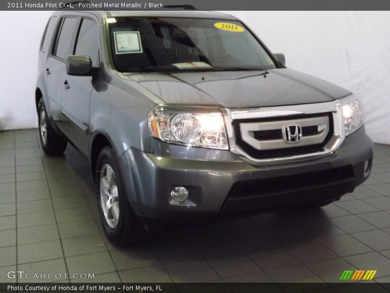 Polished Metal Metallic / Black 2011 Honda Pilot EX-L