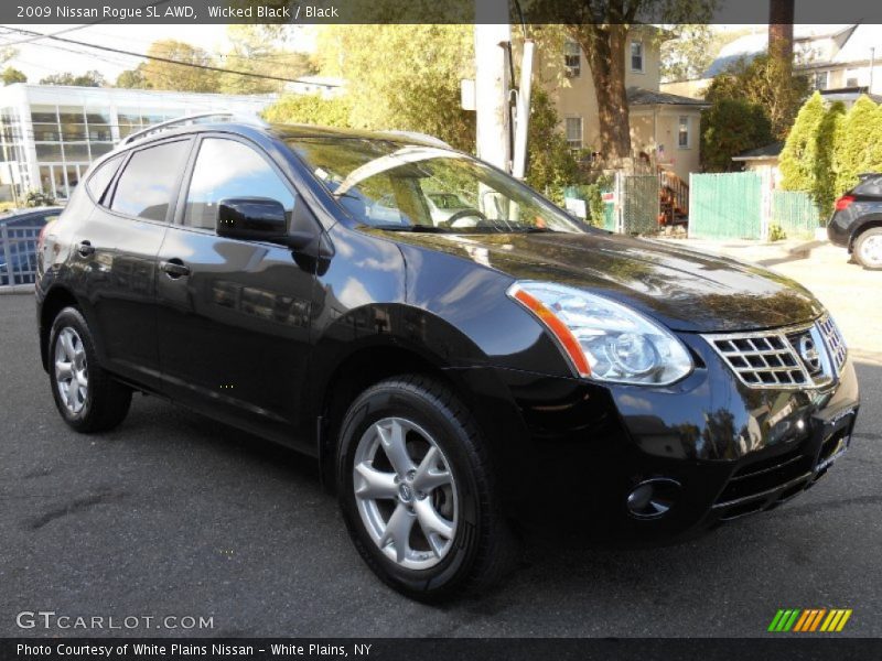 Wicked Black / Black 2009 Nissan Rogue SL AWD