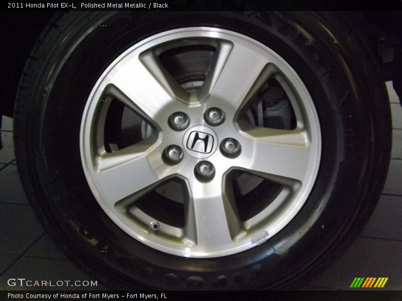 Polished Metal Metallic / Black 2011 Honda Pilot EX-L