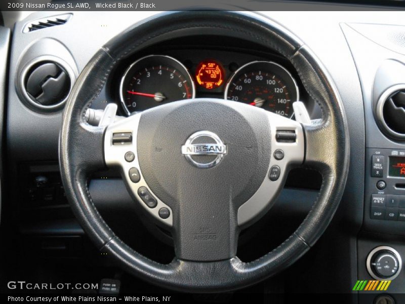 Wicked Black / Black 2009 Nissan Rogue SL AWD