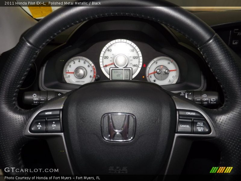 Polished Metal Metallic / Black 2011 Honda Pilot EX-L