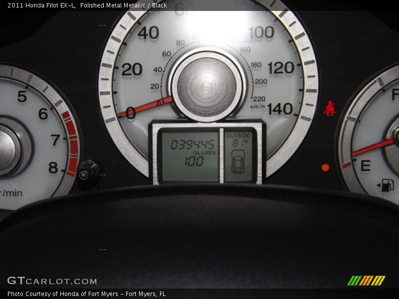 Polished Metal Metallic / Black 2011 Honda Pilot EX-L