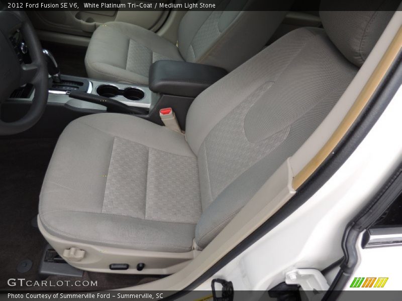 White Platinum Tri-Coat / Medium Light Stone 2012 Ford Fusion SE V6