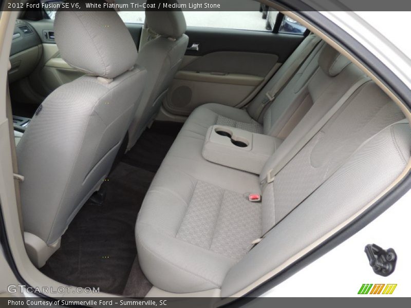 White Platinum Tri-Coat / Medium Light Stone 2012 Ford Fusion SE V6