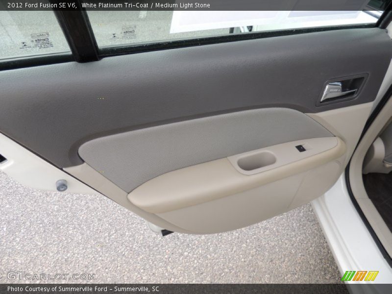 White Platinum Tri-Coat / Medium Light Stone 2012 Ford Fusion SE V6