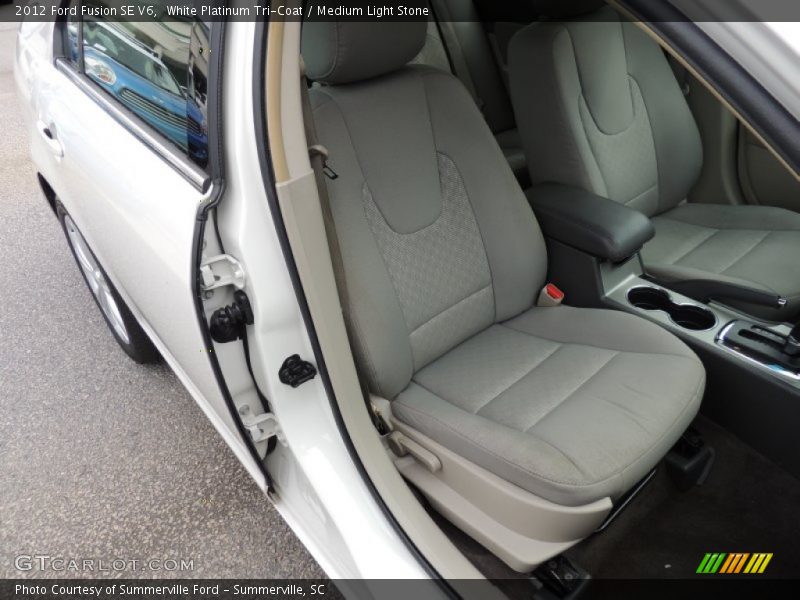 White Platinum Tri-Coat / Medium Light Stone 2012 Ford Fusion SE V6