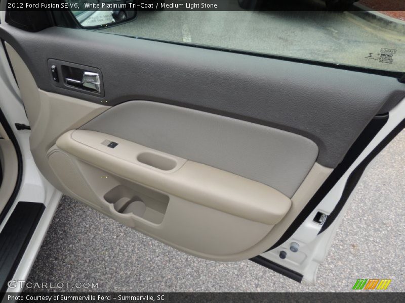 White Platinum Tri-Coat / Medium Light Stone 2012 Ford Fusion SE V6