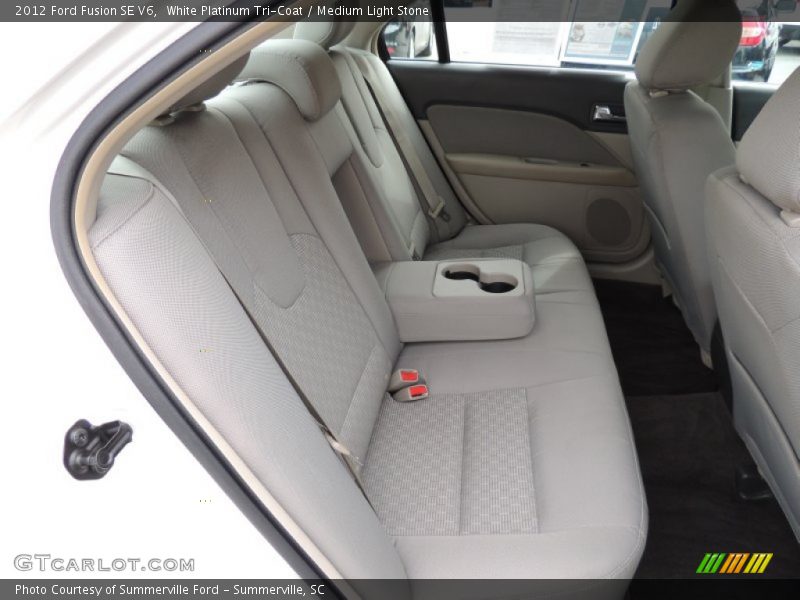 White Platinum Tri-Coat / Medium Light Stone 2012 Ford Fusion SE V6