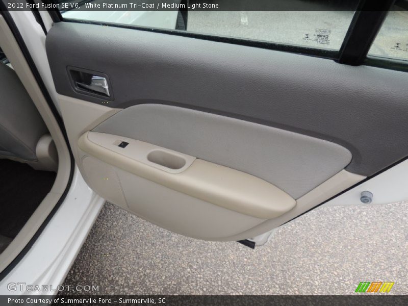 White Platinum Tri-Coat / Medium Light Stone 2012 Ford Fusion SE V6