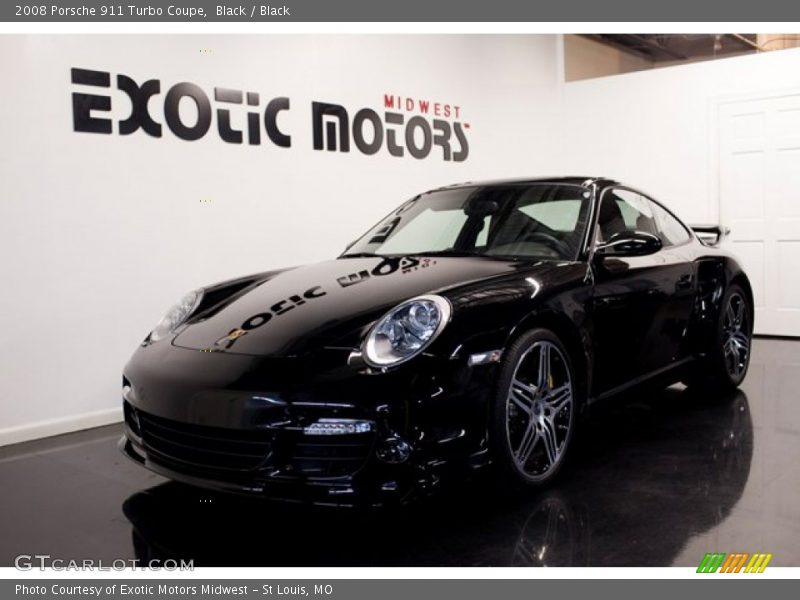 Black / Black 2008 Porsche 911 Turbo Coupe