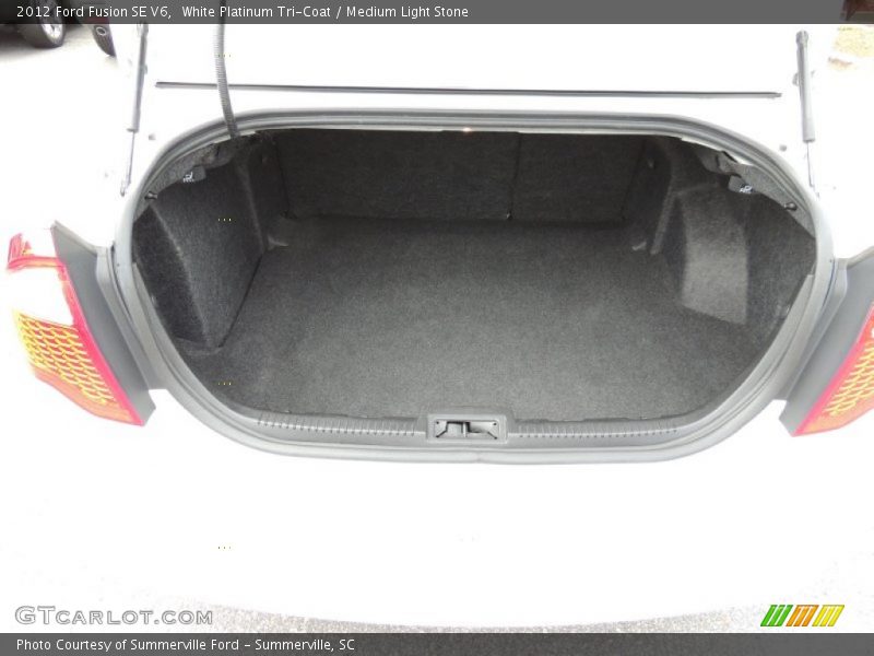 White Platinum Tri-Coat / Medium Light Stone 2012 Ford Fusion SE V6