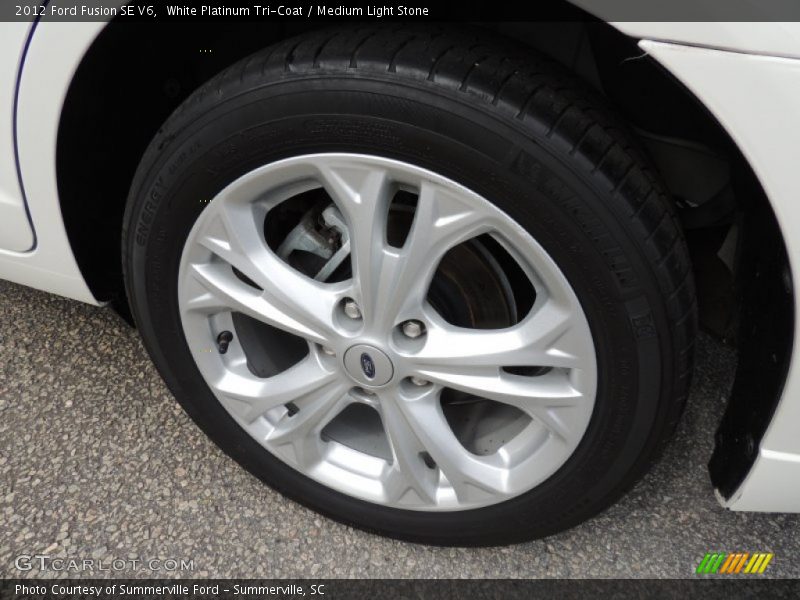 White Platinum Tri-Coat / Medium Light Stone 2012 Ford Fusion SE V6
