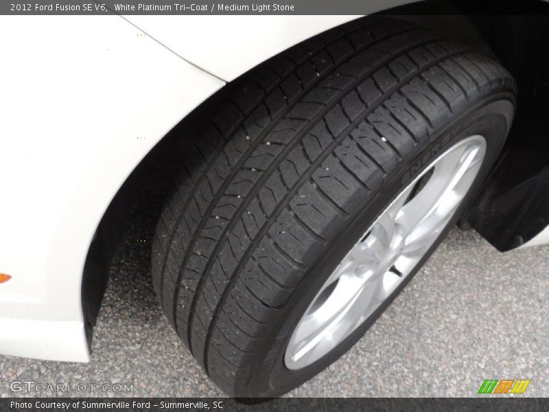 White Platinum Tri-Coat / Medium Light Stone 2012 Ford Fusion SE V6