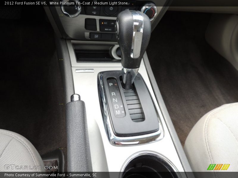 White Platinum Tri-Coat / Medium Light Stone 2012 Ford Fusion SE V6