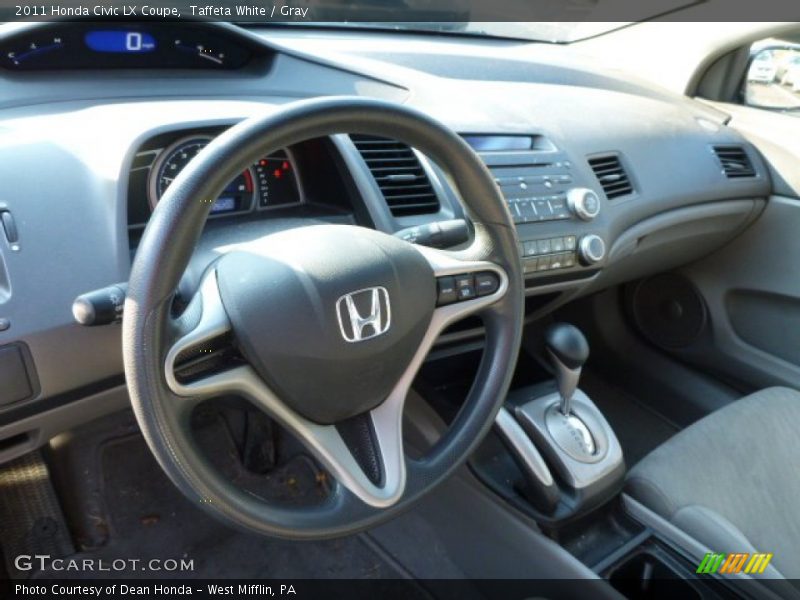 Taffeta White / Gray 2011 Honda Civic LX Coupe
