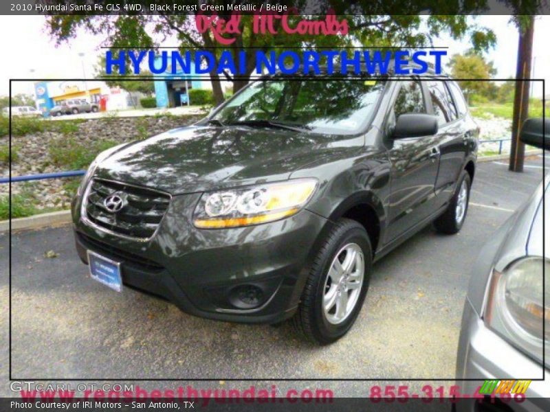 Black Forest Green Metallic / Beige 2010 Hyundai Santa Fe GLS 4WD