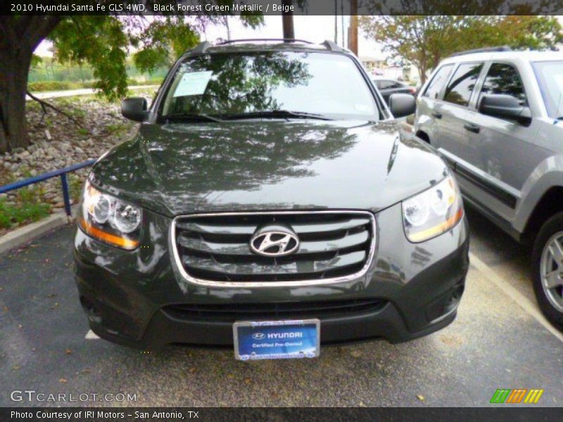 Black Forest Green Metallic / Beige 2010 Hyundai Santa Fe GLS 4WD