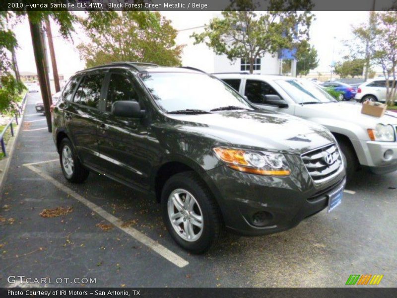 Black Forest Green Metallic / Beige 2010 Hyundai Santa Fe GLS 4WD
