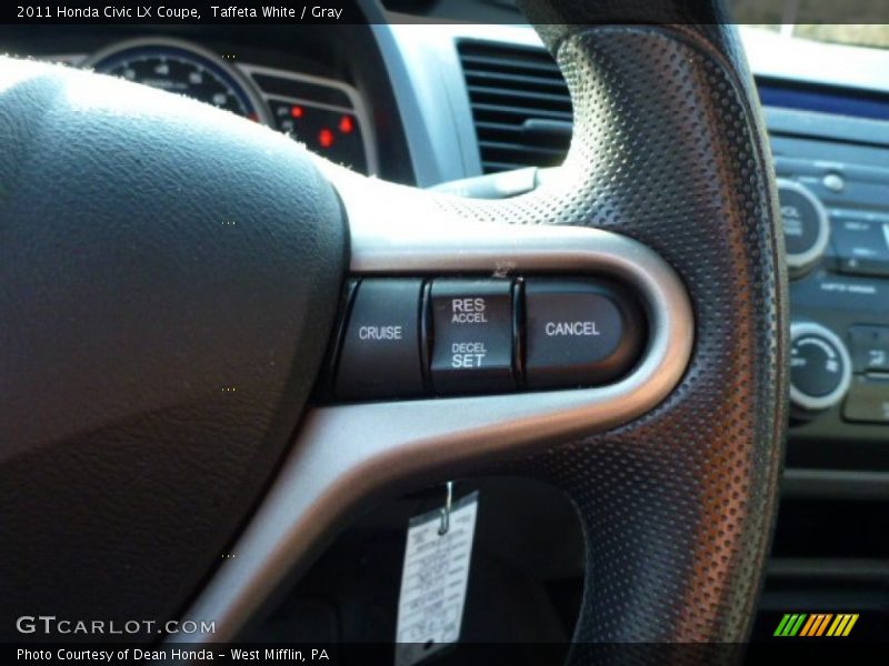 Taffeta White / Gray 2011 Honda Civic LX Coupe