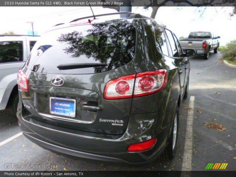 Black Forest Green Metallic / Beige 2010 Hyundai Santa Fe GLS 4WD