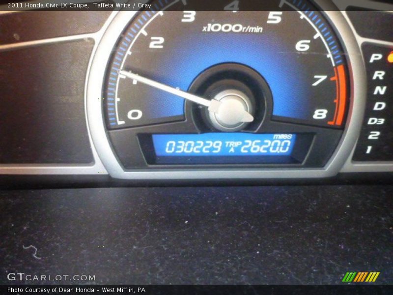 Taffeta White / Gray 2011 Honda Civic LX Coupe