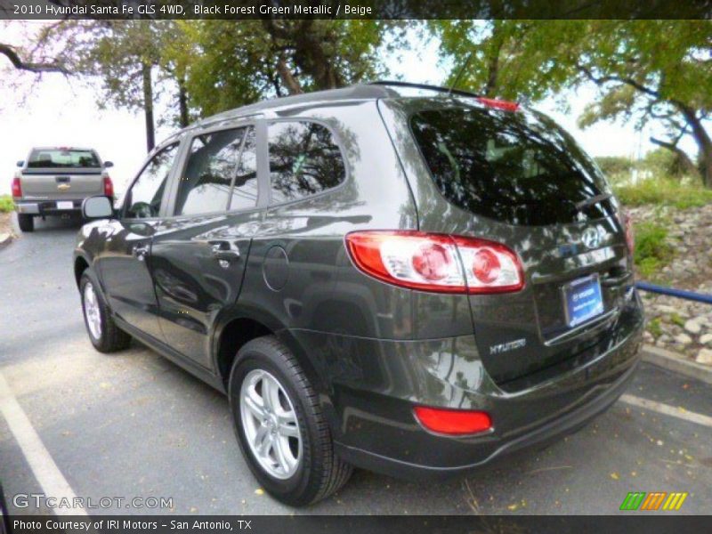 Black Forest Green Metallic / Beige 2010 Hyundai Santa Fe GLS 4WD