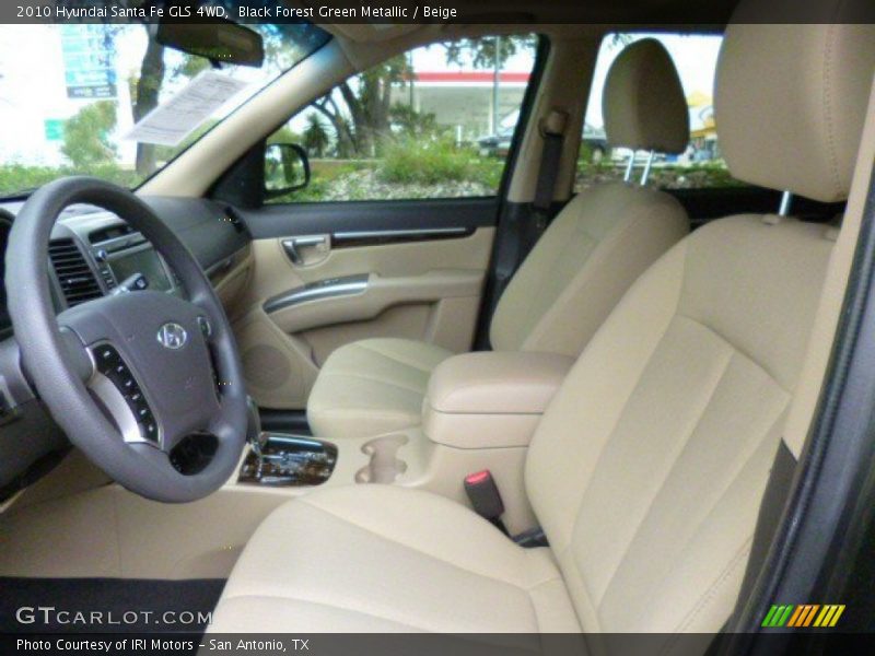 Black Forest Green Metallic / Beige 2010 Hyundai Santa Fe GLS 4WD