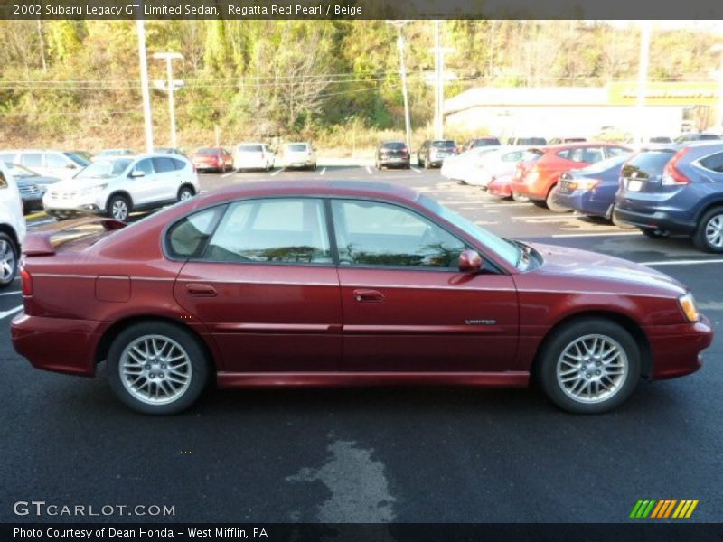 Regatta Red Pearl / Beige 2002 Subaru Legacy GT Limited Sedan