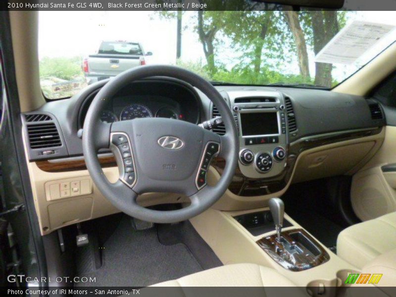 Black Forest Green Metallic / Beige 2010 Hyundai Santa Fe GLS 4WD
